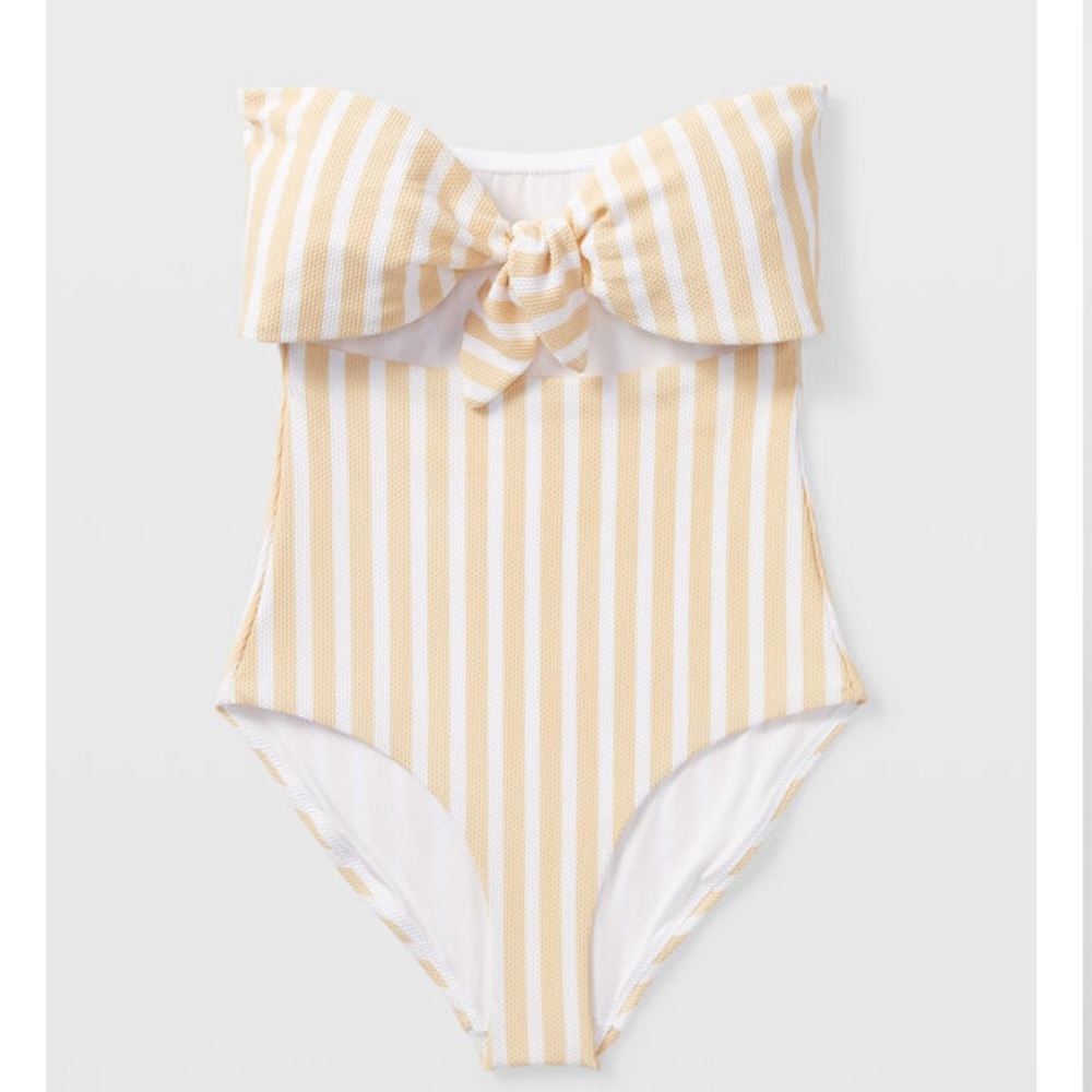 NWT Onia striped Marie strapless one piece swimsuit